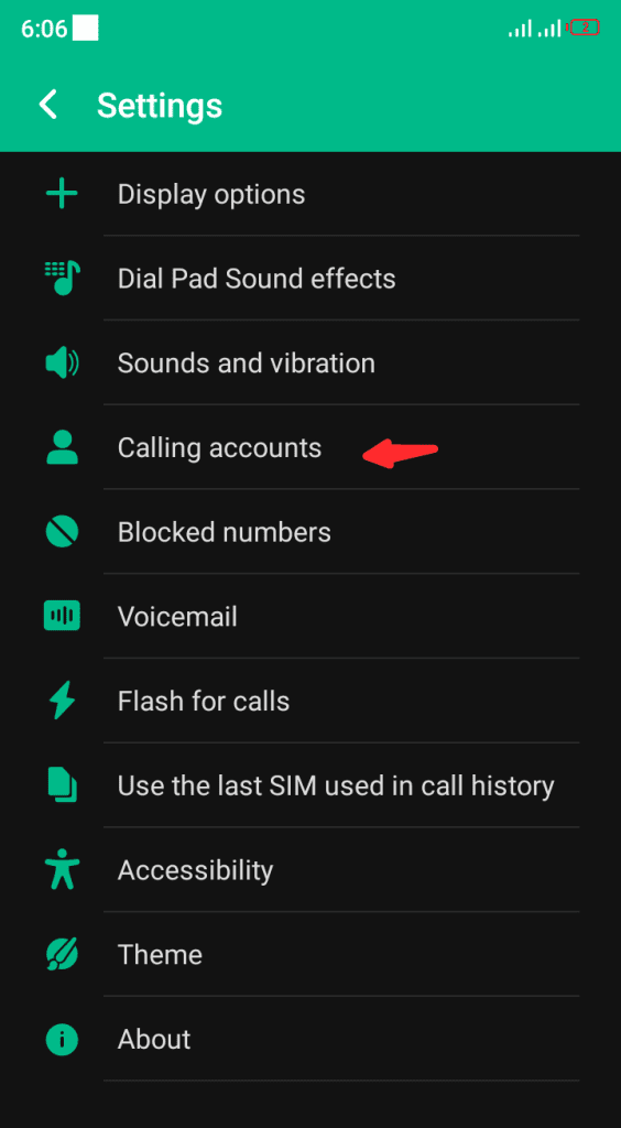 Click-on-calling-account